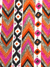 Load image into Gallery viewer, Buttons Shirt Womens Small Pink Orange Hippie Peasant Geometric Festive Boho USA
