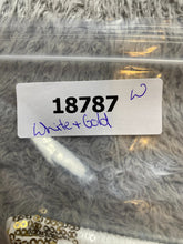 Load image into Gallery viewer, Chicos Shirt Womens 2 White Gold Sequence Shimmered Rayon Viscose Indie Ladies
