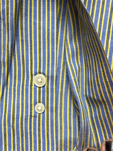 Load image into Gallery viewer, Alan Flusser Shirt Adult Medium Blue Yellow Striped Pocket Casual Cuffs Mens
