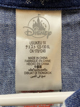 Load image into Gallery viewer, Disney Shirt Womens 1X Denim Blue Button Up Chambray AOP Graffiti Cruella De Vil
