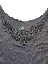 Load image into Gallery viewer, Cuddl Duds Shirt Womens 1X Black Tank Venice Applique Softwear Nylon Plus NWT

