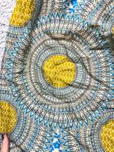 Load image into Gallery viewer, OmZappy Pants Womens 27x25.5 Blue Yellow Harem Hippie Boho Smocked Yoga Palazzo
