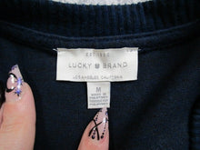 Load image into Gallery viewer, Lucky Brand Sweater Womens Medium Navy Blue V-Neck Oversized Viscose Stretch
