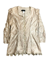Load image into Gallery viewer, Vintage David Rose Shirt Womens 12 Nude Embroidered Lace Lined Boho Blouse USA

