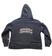 Load image into Gallery viewer, Champion Sweatshirt Adult Extra Large Black Hoodie Reverse Weave Spellout Mens
