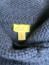 Load image into Gallery viewer, Caslon Sweater Womens Large Navy Wool Alpaca Blend Cowl Neck Outerwear Ladies
