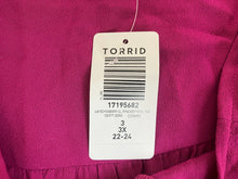Load image into Gallery viewer, Torrid Shirt Womens 3 3X Pink Flowy Tunic Keyhole Boho Blouse Rayon Crepe NWT
