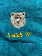 Load image into Gallery viewer, VTG Kodiak Shirt Womens 2XL XXL Kelly Green Embroidered Brown Grizzly Bear 90s
