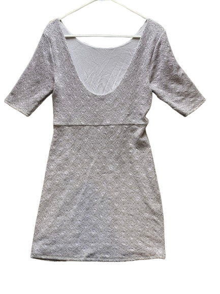 Free People Dress Women Large Lavender Scoop Neck Lady Pucker Bodycon Mini Nylon