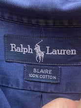 Load image into Gallery viewer, Ralph Lauren Button Up Shirt Adult Extra Large Navy Blue Long Sleeve Polo Men
