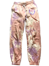 Load image into Gallery viewer, Care Bears Pants Womens Small Pink Purple Jogger Sweatpants Tie Dye Soft Cozy

