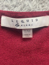 Load image into Gallery viewer, Liquid By Sioni Poncho Womens Small/Medium Maroon Shall Studded Snaps Ladies
