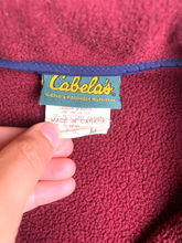 Load image into Gallery viewer, Vintage Cabelas Sweater Adult Medium Deep Red Snaps Collar Fleece Outerwear Mens

