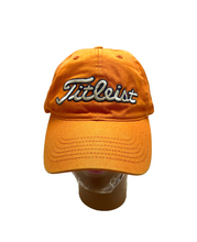 Load image into Gallery viewer, Titleist Hat Cap Adult Buckle Strap Orange Baseball Embroidered FJ Golf FootJoy
