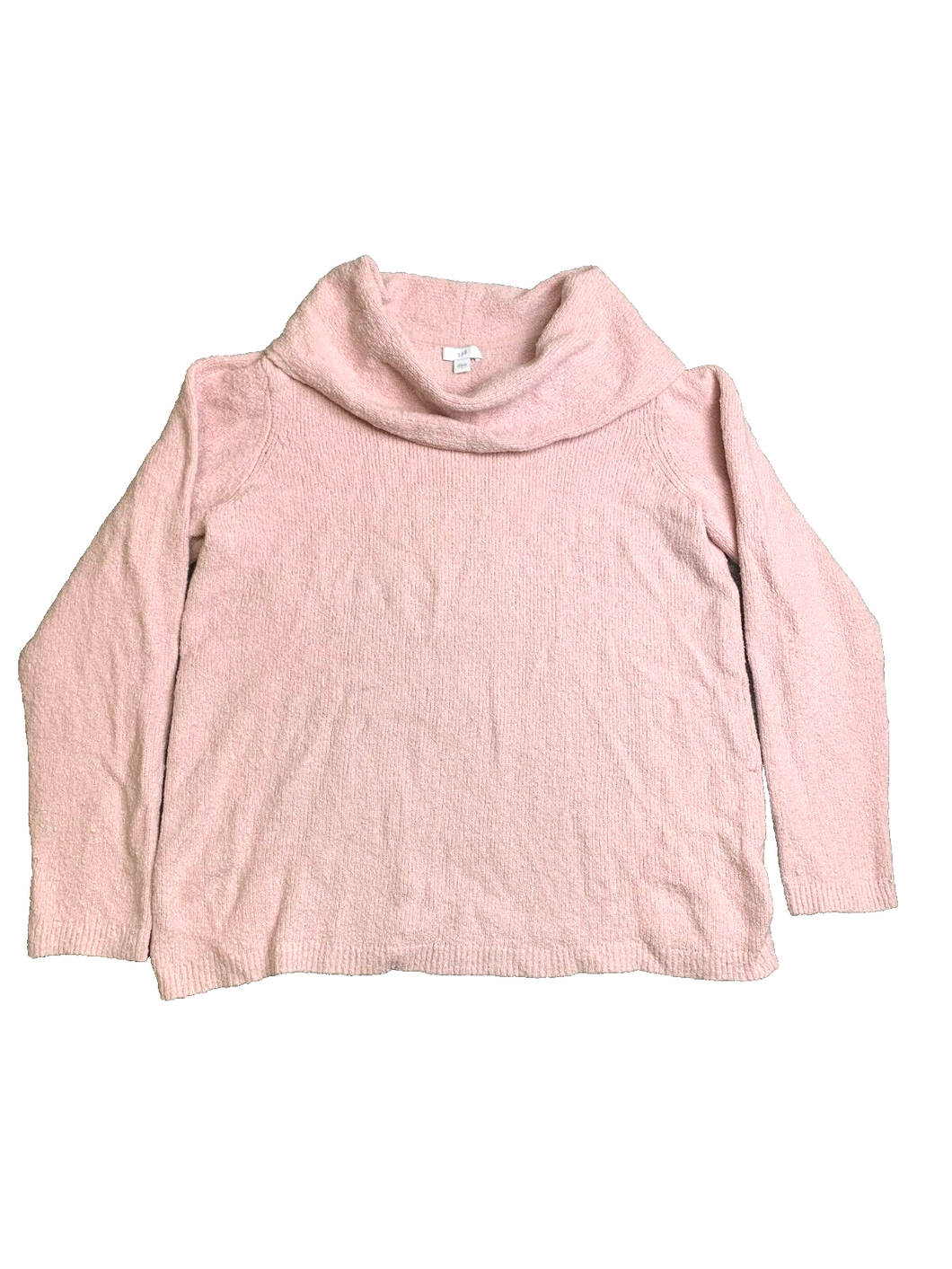 J Jill Sweater Womens Large Pink Turtleneck Boxy Wool Blend Outerwear Soft Lady