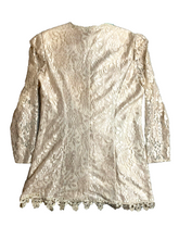 Load image into Gallery viewer, Vintage David Rose Shirt Womens 12 Nude Embroidered Lace Lined Boho Blouse USA
