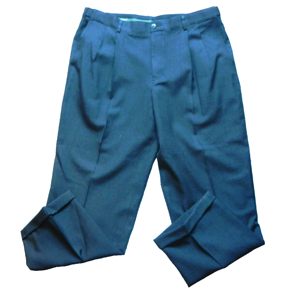 LL Bean Pants Womens 38W 100% Wool Pleated Comfort Waist Straight Leg Dress Lady