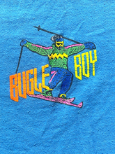 Load image into Gallery viewer, VTG Bugle Boy Shirt Adult Medium Blue Ski The Planet Single Stitch USA 80s Mens
