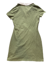 Load image into Gallery viewer, Hurley Dress Womens Medium Sage Green Cherry Logo Collared Shirt Spandex USA
