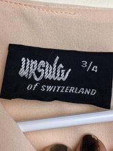 Load image into Gallery viewer, VTG Ursula of Switzerland Dress Womens 3/4 Pale Peach Chiffon Shoulder Pads Maxi
