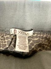 Load image into Gallery viewer, XCVI Leggings Womens Medium (31.9x29) Olive Green Croco Skin Print Rayon Spandex
