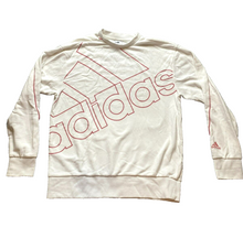 Load image into Gallery viewer, Adidas Sweatshirt Adult Medium White Pink Giant Logo Essentials Sweater Mens
