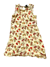 Load image into Gallery viewer, Metropolitan New York Dress Womens 12 Extra Large Beige AOP Floral Boho Hippie
