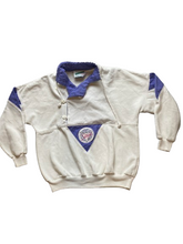 Load image into Gallery viewer, New Zealand Says Sweater Womens Medium Ivory Blue Oversized Patch Outerwear
