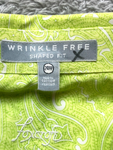 Load image into Gallery viewer, Foxcroft Shirt Womens 24W Shaped Fit Button Up AOP Paisley Hippie Peasant Plus
