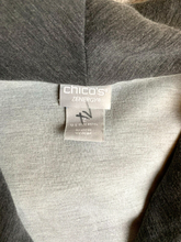 Load image into Gallery viewer, Zenergy by Chicos Sweater Womens 2 Gray Toggle Cardigan Spandex Asymmetric
