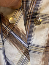 Load image into Gallery viewer, Roper Shirt Adult Extra Large Brown Blue Checkered Pearl Snap Western Cowboy Men
