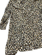 Load image into Gallery viewer, Chicos Shirt Womens 3 Black Tan Leopard Print Oversized Tunic Lagenlook Flowy
