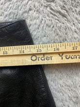 Load image into Gallery viewer, VTG Tannery West Skirt Womens 8 (30x20.5) Black Leather Satin A-Line Back Zip
