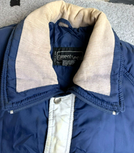 Load image into Gallery viewer, VTG Current Seen Jacket Adult Small Blue Ivory Zip Up Snap Ski Snow Coat Mens
