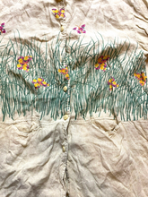 Load image into Gallery viewer, Mill Valley Shirt Womens Medium Beige Oversized Button Up Butterfly Whimsical

