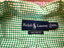 Load image into Gallery viewer, Ralph Lauren Shirt Adult 2XL XXL Green Gingham Checkered Custom Fit Casual Mens
