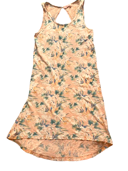 Fresh Produce Dress Womens Small Peach Cut Out AOP Flower Boho Summer Sample USA