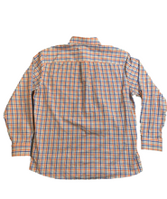Load image into Gallery viewer, Orvis Shirt Adult Large Orange White Blue Checkered Button Up Active Fit Mens
