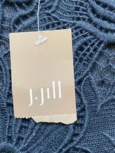 Load image into Gallery viewer, J Jill Shirt Womens Large Deep Blue Crochet Embroidered Boho Blouse Linen NWT
