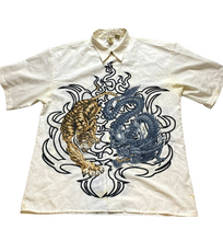Load image into Gallery viewer, Billion Bay Shirt Adult Extra Large Tiger vs Dragon Button Up Oversized Mens
