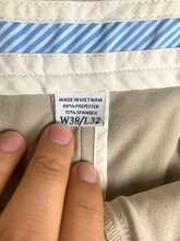 Load image into Gallery viewer, FJ FootJoy Pants Adult 38x32 Light Tan Straight Leg Flat Front Spandex Chino Men
