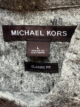 Load image into Gallery viewer, Michael Kors Shirt Adult Large Gray Black Button Up Classic Fit Casual Mens
