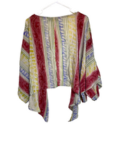Load image into Gallery viewer, Indie Ella Shirt Womens One Size Stripes Kimono Open Front Boho Robe Silk Ladies
