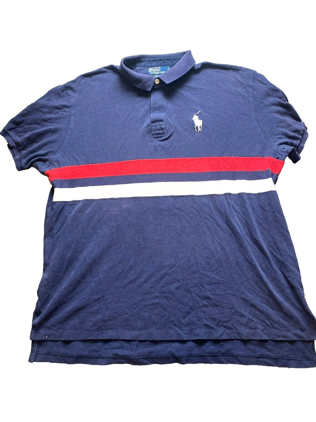 Ralph Lauren Shirt Adult 2XL XXL Navy Blue BIG PONY Casual Preppy Golf Polo Mens