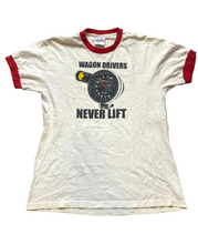 Load image into Gallery viewer, Wagons Of Steel Racing Shirt Adult Medium Wagon Drivers Never Lift Ringer Mens
