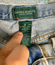 Load image into Gallery viewer, Lauren Ralph Lauren Jeans Womens 8 (30x29) Blue Whiskered Destroyed Thrashed
