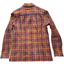 Load image into Gallery viewer, Duluth Trading Co Shirt Womens Small Dark Mauve Plaid Button Up Pockets Casual
