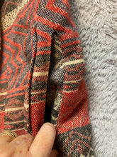 Load image into Gallery viewer, Me Jane Vest Womens Extra Large Navy Aztec Wool Blend Open Front Wrap Jacket
