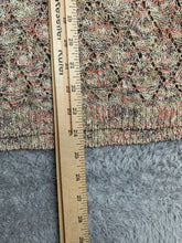 Load image into Gallery viewer, J Jill Sweater Women Large Pebble Malt Diamond Pointelle Knit Oversized Boxy NWT
