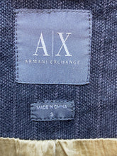 Load image into Gallery viewer, Armani Exchange Jacket Adult Small Charcoal Pinstriped Zip Up Snaps Outdoor Mens
